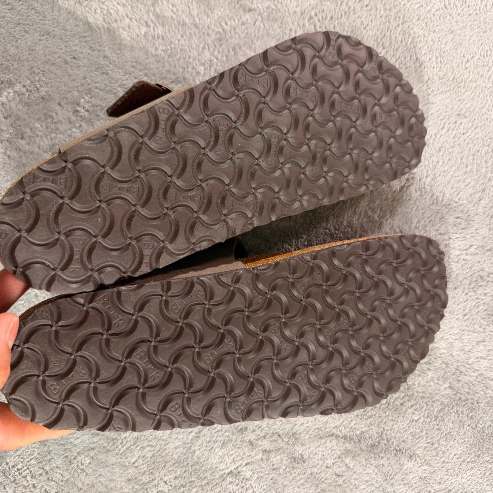 Birkenstock Ramses Sandals Mens 43 10 Mocha Birkibuc Thong Buckle Brown 044701